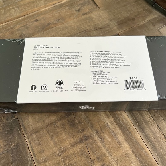 NIB L’ange Le Ceramique 1 pass flat iron - Picture 3 of 6